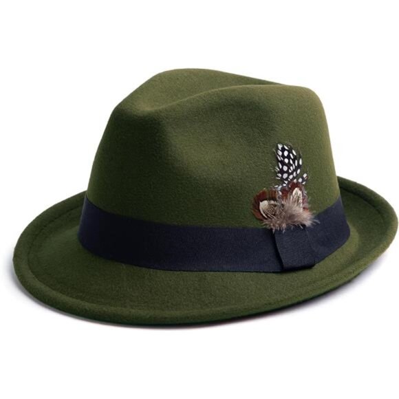 Short Brim Fedora Hats for Men Women Felt Dress Panama Trilby - Main Image